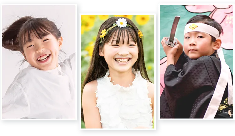 ダンス、演技、殺陣をしている子役の写真